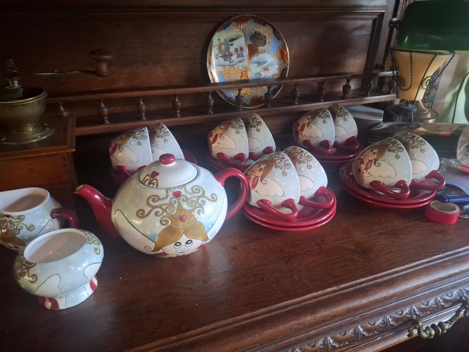 Jet by ter Steege theeservies - theepot, kopjes, suikerpot, Keramiek, Ophalen of Verzenden, Zo goed als nieuw, Overige stijlen