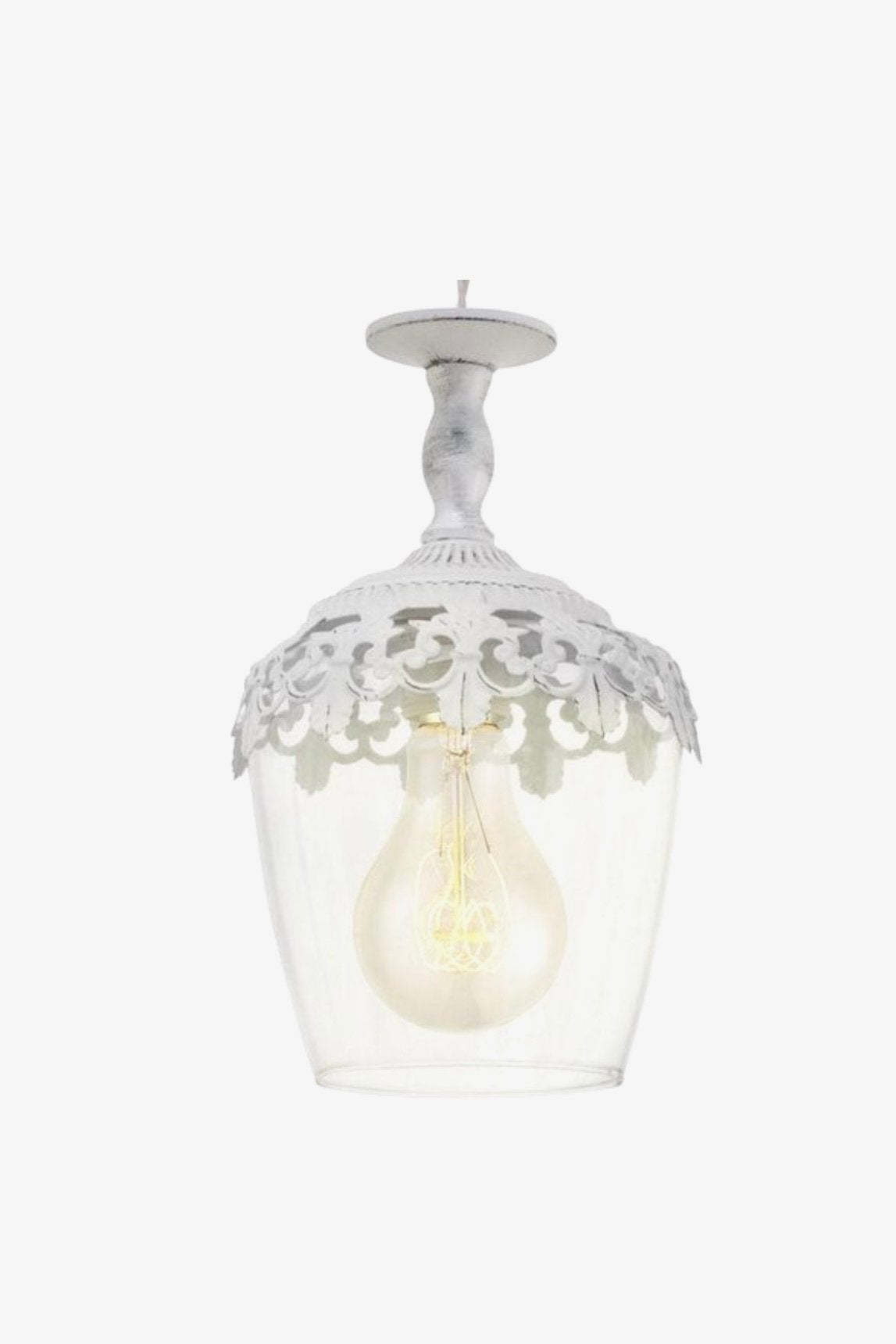 EGLO Vintage Sudbury hanglamp – Patina wit – Helder glas, Ophalen, Gebruikt