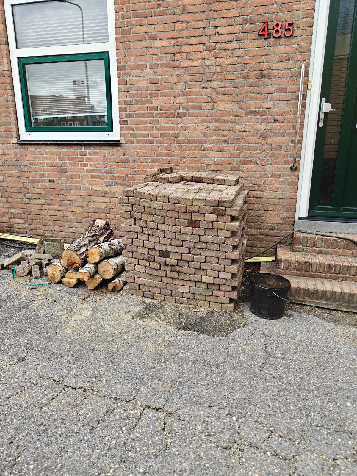 klinker stenen, Ophalen