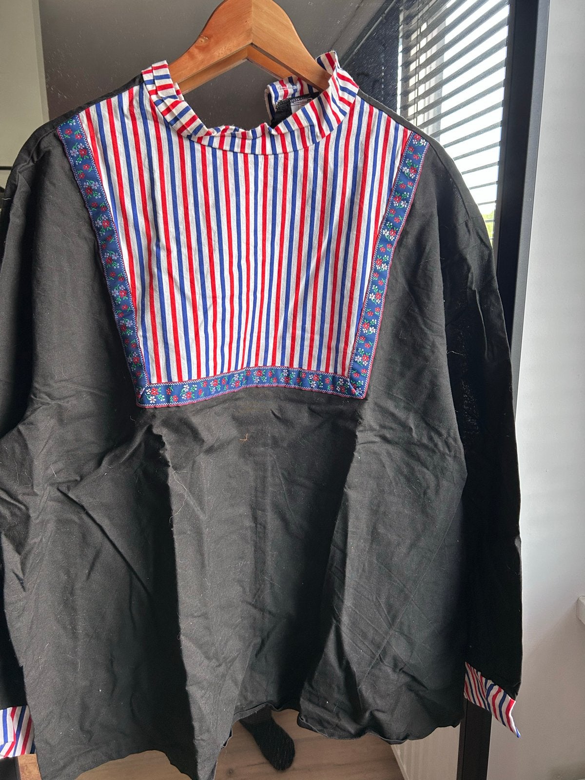 Traditionele boerenkiel maat 56 met rood, wit, blauw patroon, Ophalen of Verzenden, Gedragen, Maat 46/48 (XL) of groter, Carnaval