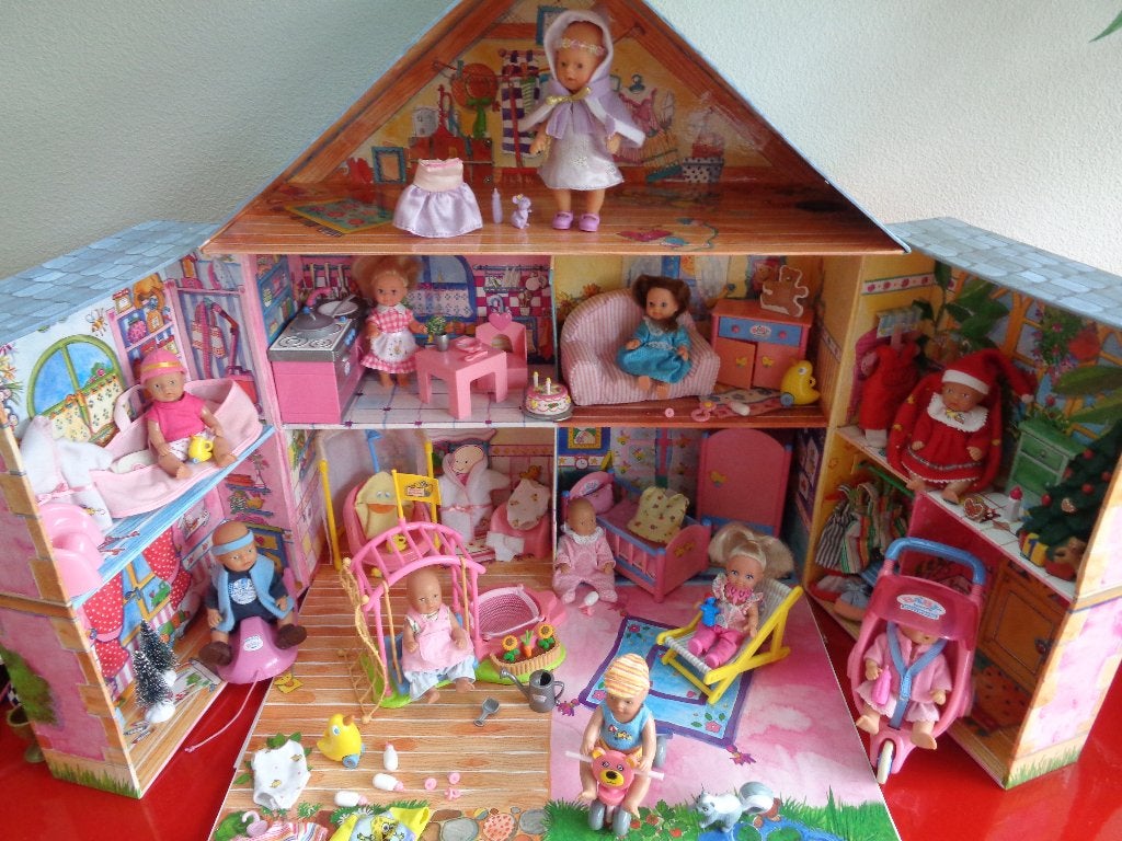 Baby Born Mini World: het grote poppenhuis + compl. invent., Ophalen of Verzenden, Gebruikt, Poppenhuis