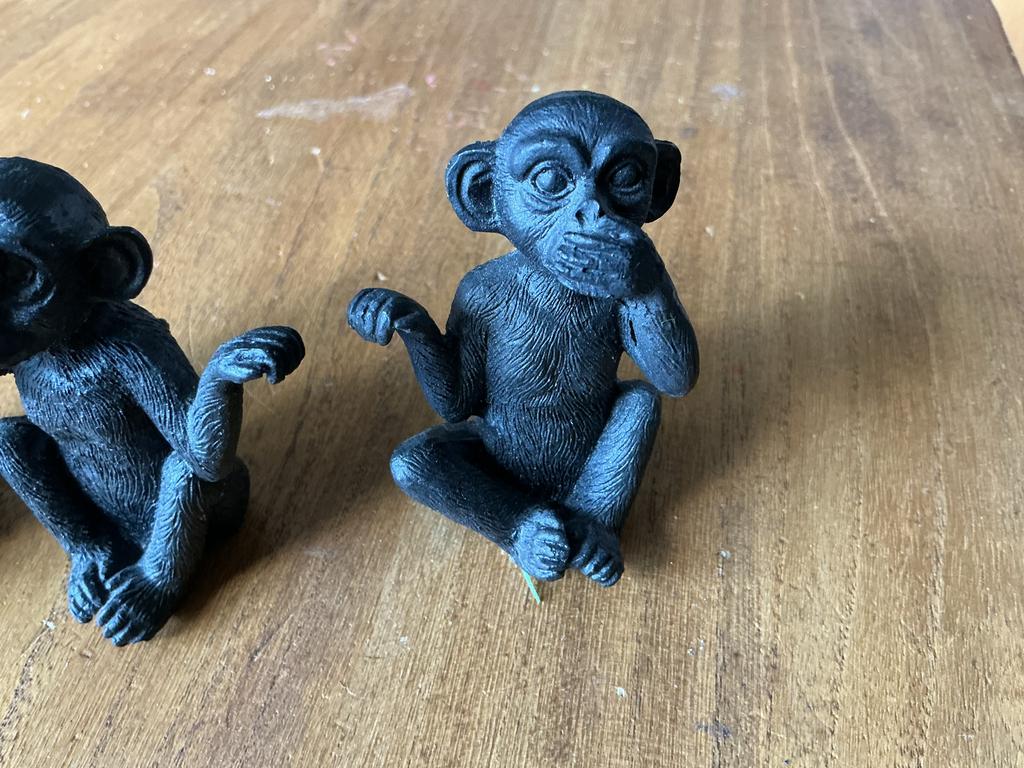 Set van 3 aapjes: Horen, Zien en Zwijgen, Verzamelen, Beelden en Beeldjes, Ophalen of Verzenden, Zo goed als nieuw, Dier