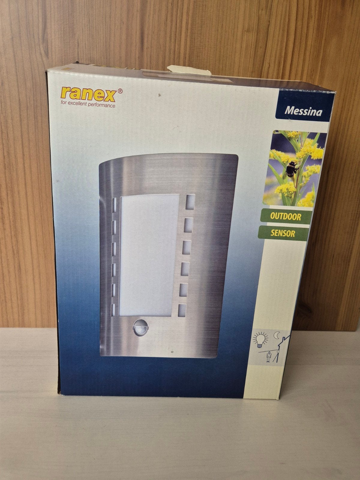 Ranex Messina Wandlamp met Bewegingssensor RVS, Minder dan 50 watt, Wandlamp, Nieuw, Ophalen of Verzenden