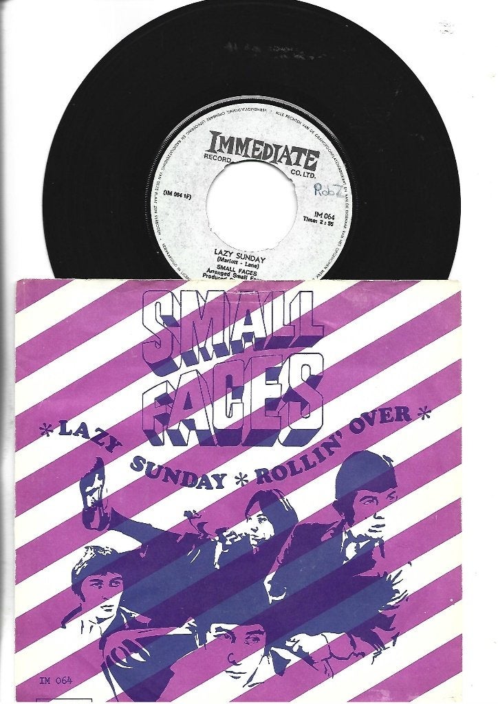 THE SMALL FACES SINGLE 7" LAZY SUNDAY 1968, 7 inch, Ophalen of Verzenden, Pop, Overige typen