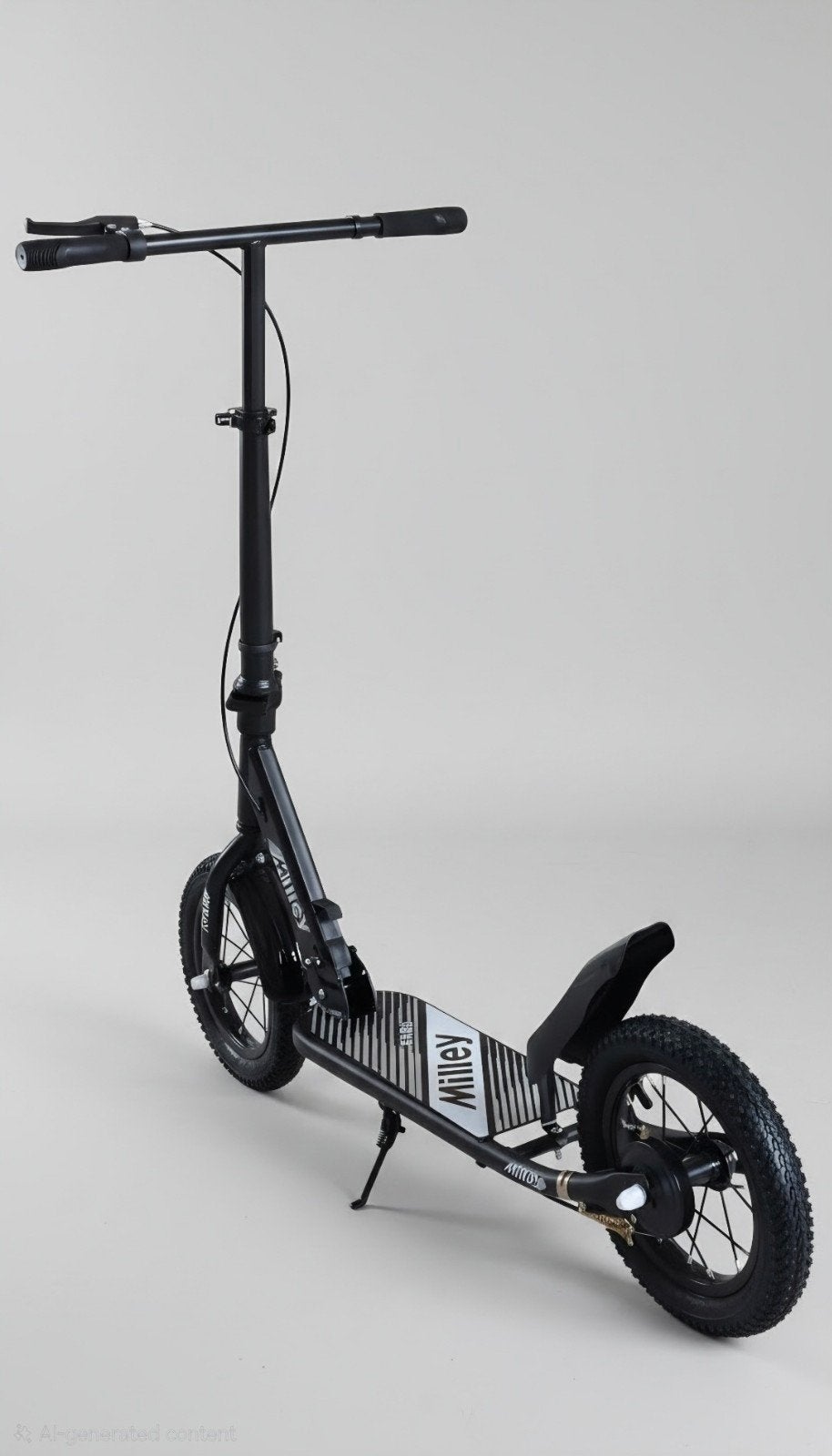 Opvouwbare step zwart met luchtbanden, Fietsen en Brommers, Steps, Ophalen, Nieuw, Gewone step, Milley