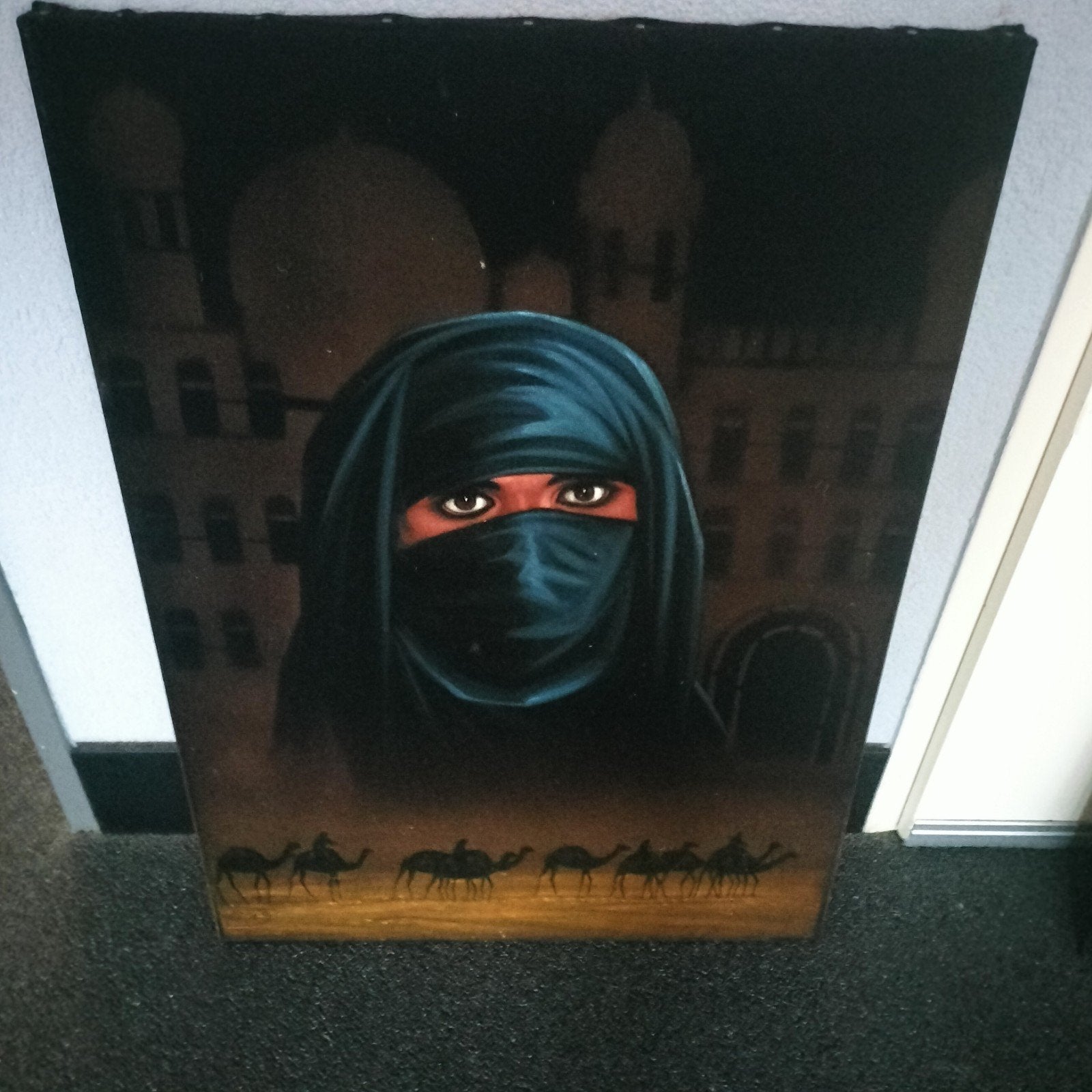 Oosters schilderij, Antiek en Kunst, Ophalen of Verzenden, Overige technieken, Handgeschilderd, Portret