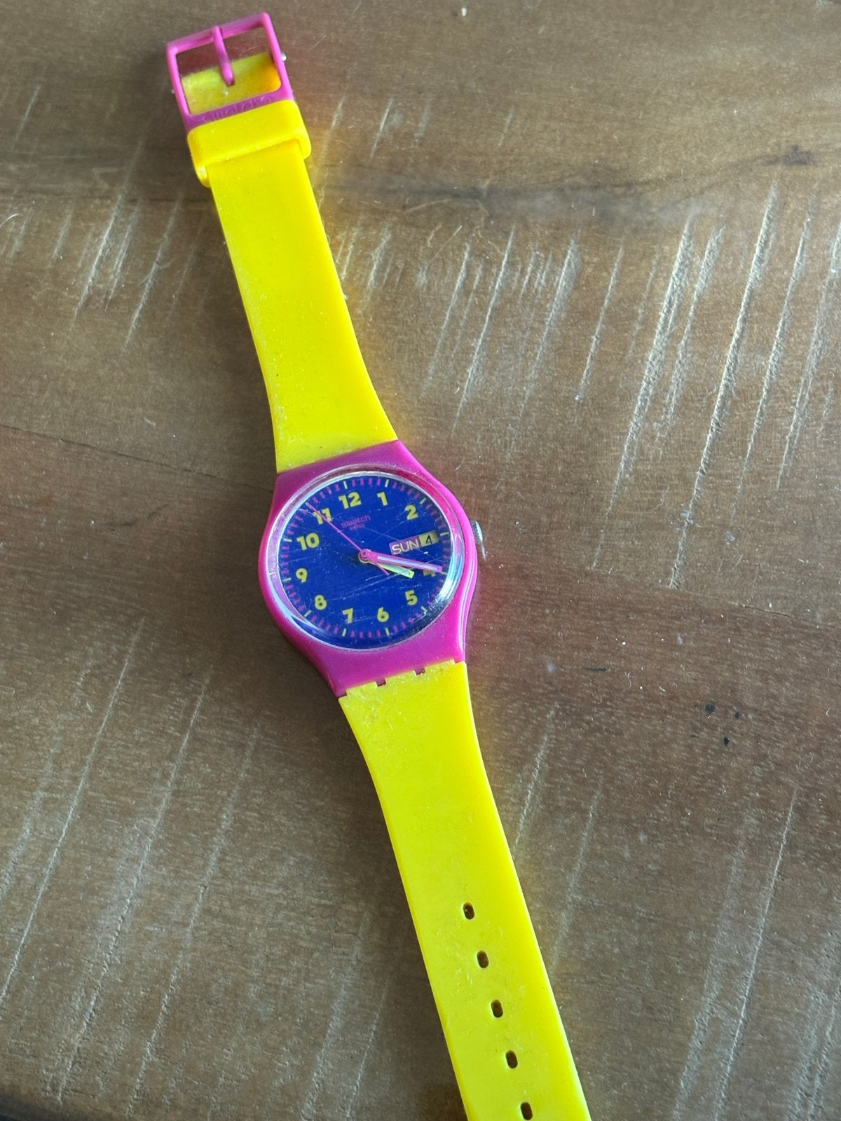 vintage Swatch Gent jaren ‘90, Ophalen, Kunststof, Gebruikt, Polshorloge