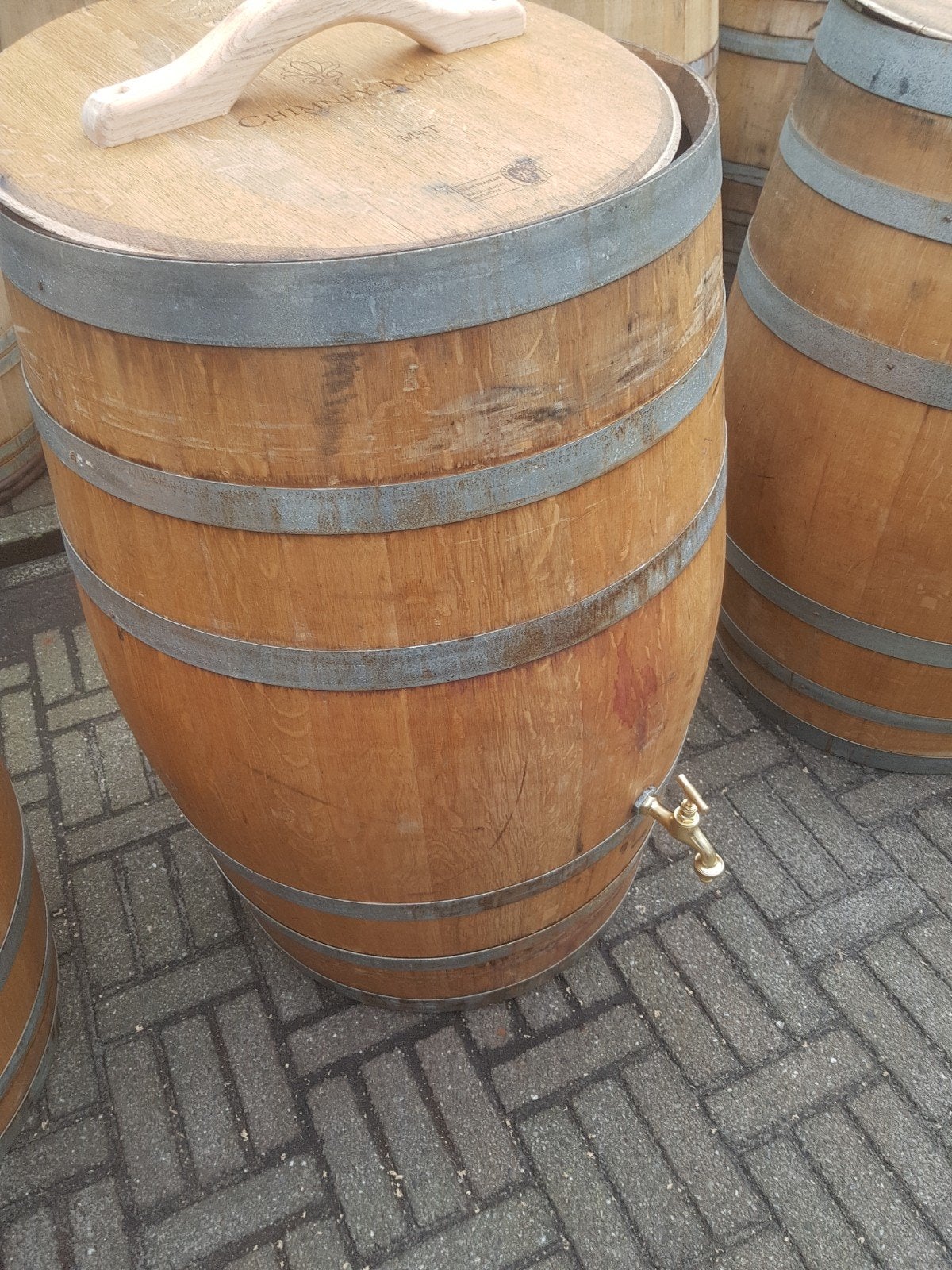 Wijnvat/Whiskyvat/Regenton/ statafel, 150 liter of meer, Ophalen, Gebruikt, Hout