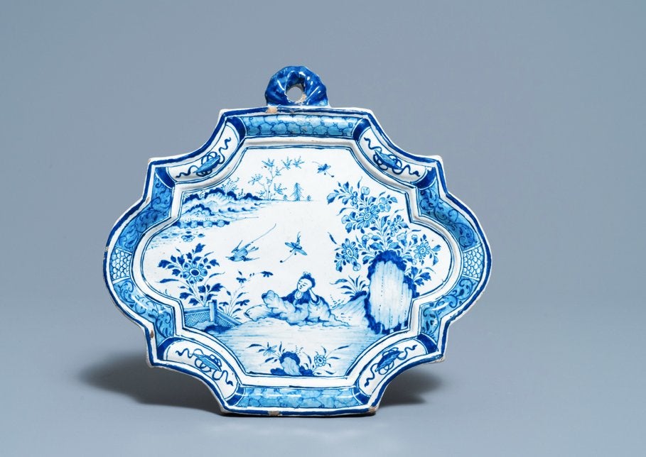 Antiek polychrome Delfts aardewerk Plaquette 18e eeuw, Antiek en Kunst, Ophalen of Verzenden
