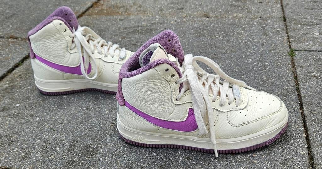 Echt leder Nike Air Force 1 hoge sneakers maat 36,5, Nike air Force 1, Beige, Ophalen of Verzenden, Sneakers of Gympen