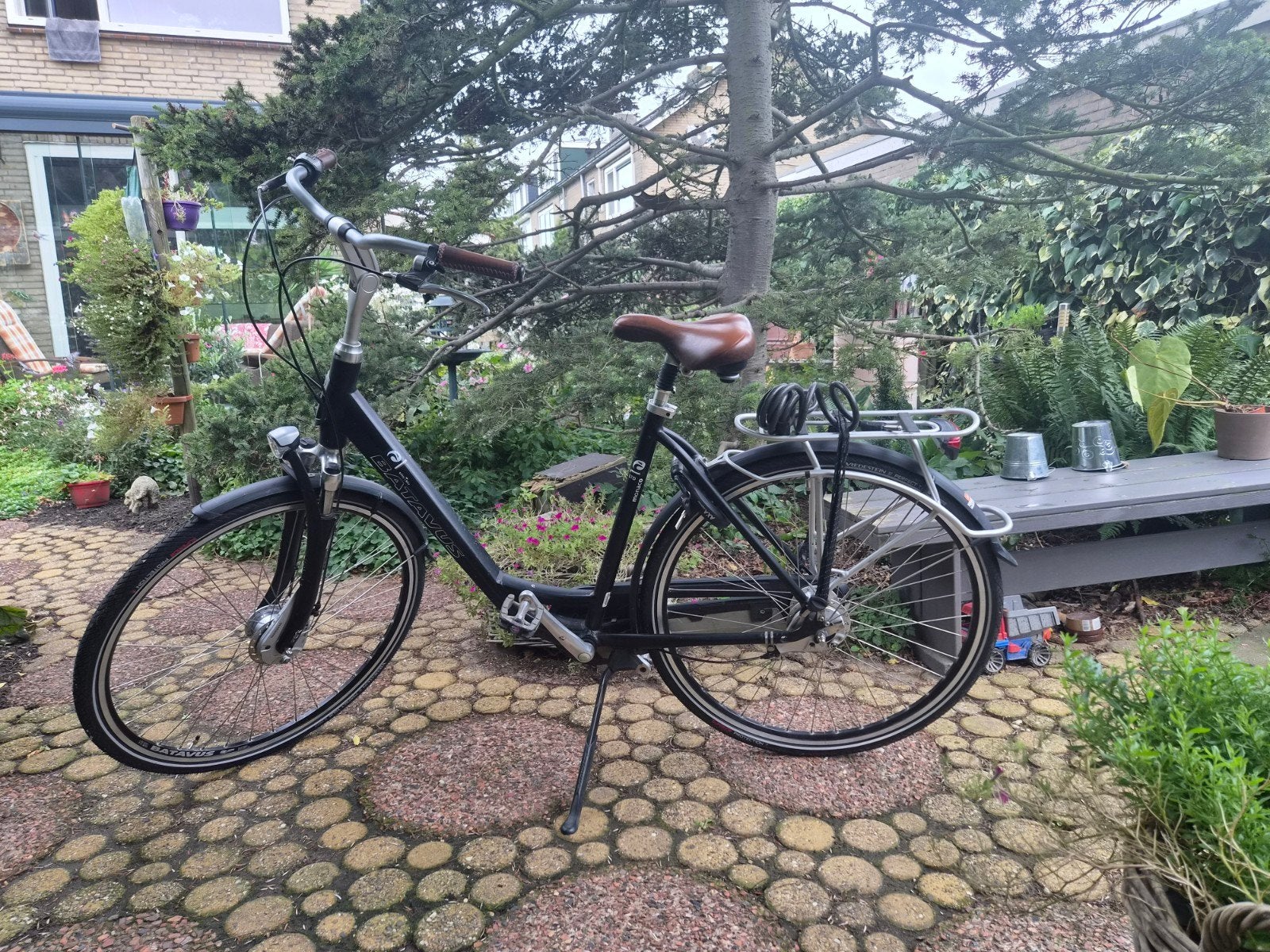 Batavus Monaco Damesfiets met 7 versnellingen en lage instap, Ophalen, (Extra) lage instap, Batavus, Trommelrem