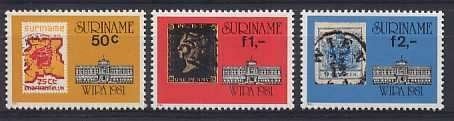 Suriname NVPH nr 255/7 postfris WIPA 1981, Postzegels en Munten, Ophalen of Verzenden, Postfris