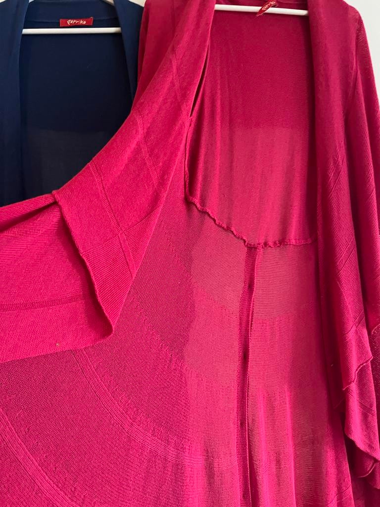 Paprika vesten set - fuchsia en donkerblauw, Ophalen of Verzenden, Gedragen, Maat 42/44 (L), Blauw