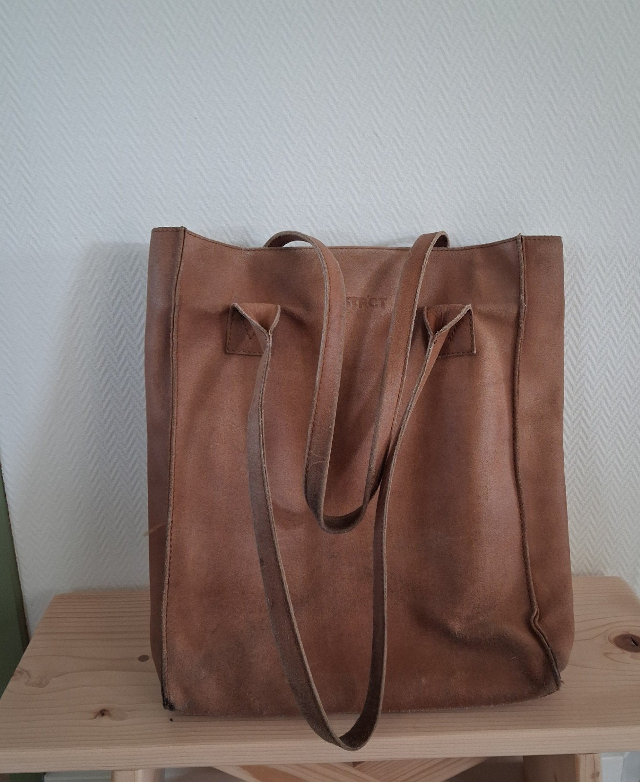 Stoere, grote leren shopper - DSTRCT, Ophalen of Verzenden, Gebruikt, Bruin, Shopper