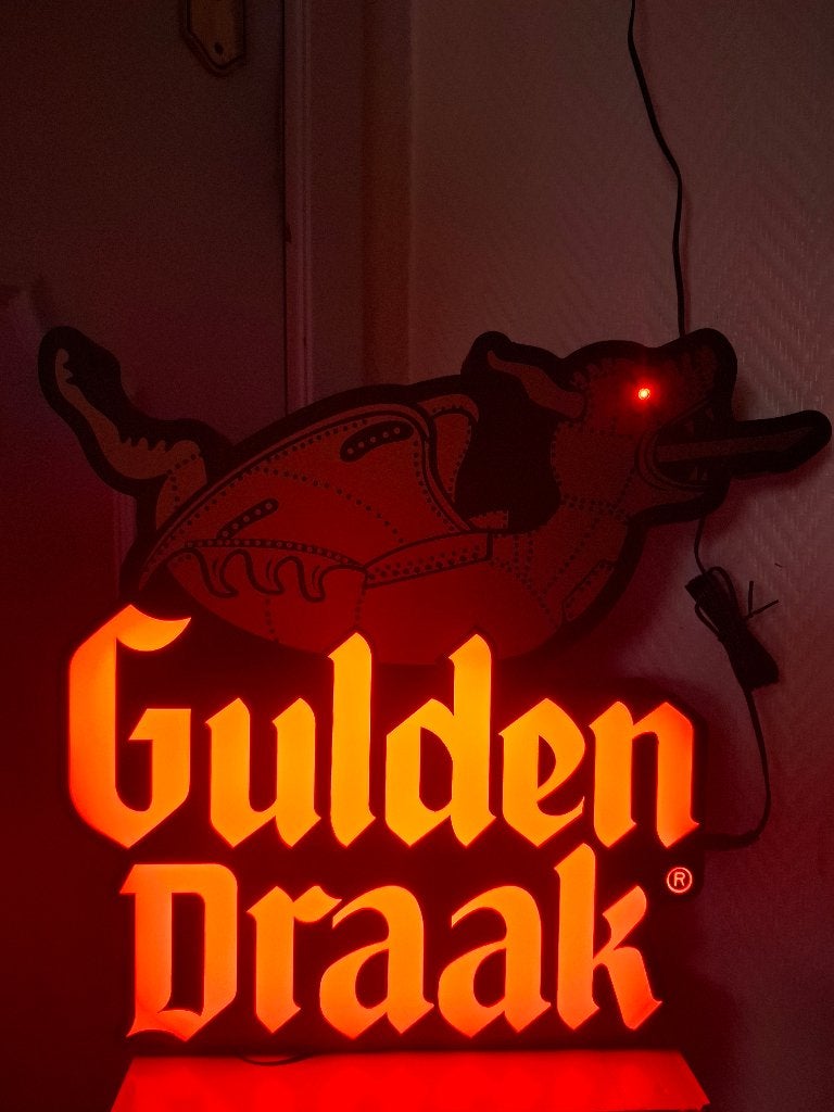 Nieuwe originele lichtreclame Gulden Draak, Verzamelen, Ophalen of Verzenden, Nieuw, Lichtbak of (neon) lamp
