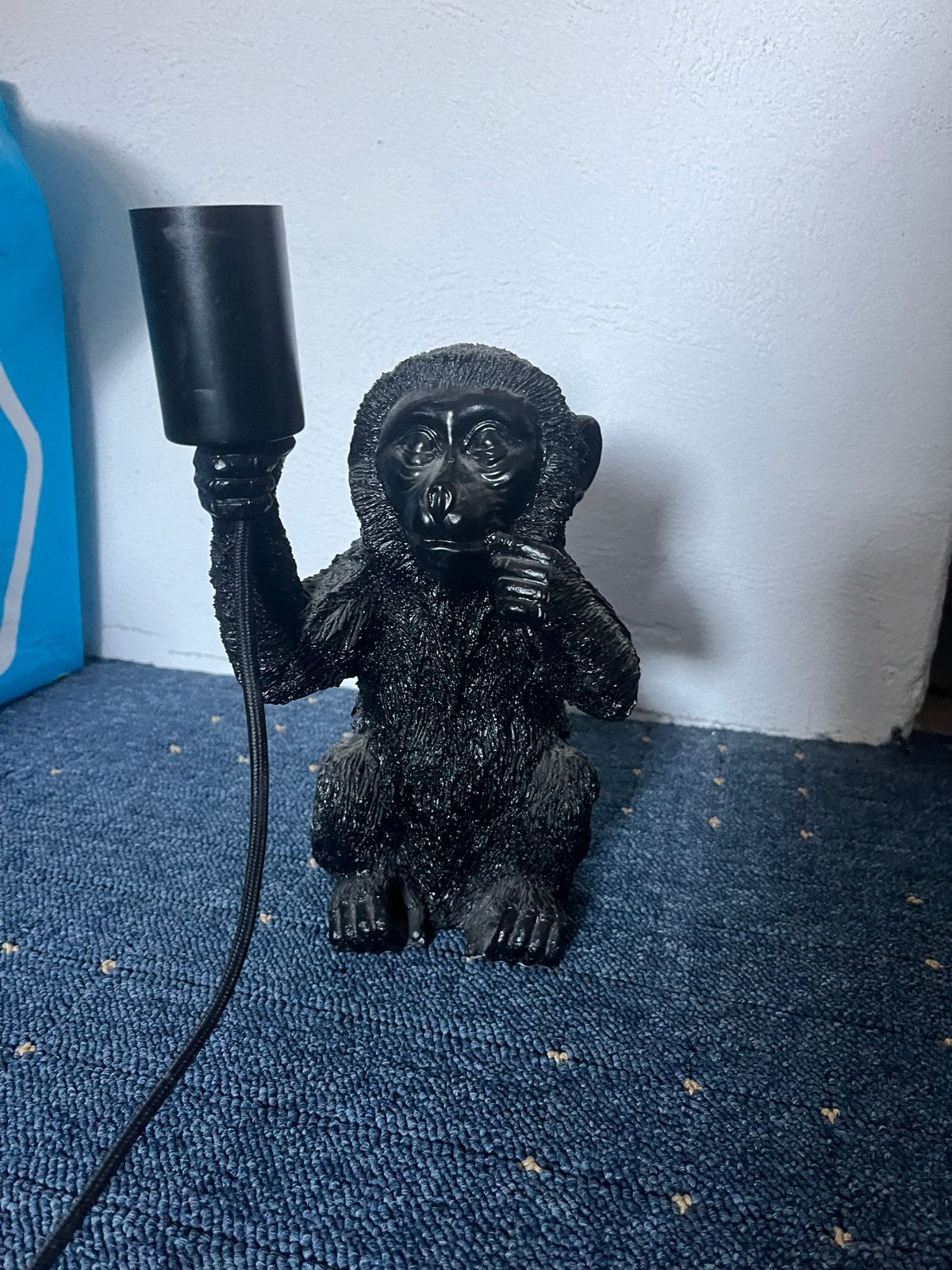 Zwarte Apenlamp - Unieke Tafellamp in Dierenthema, Overige merken, Kunststof, Zwart, Zo goed als nieuw