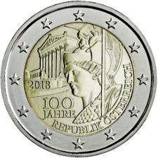2 Euro Oostenrijk 2018 - 100 jaar Republiek - UNC, Postzegels en Munten, Verzenden, Oostenrijk, 2 euro, Losse munt