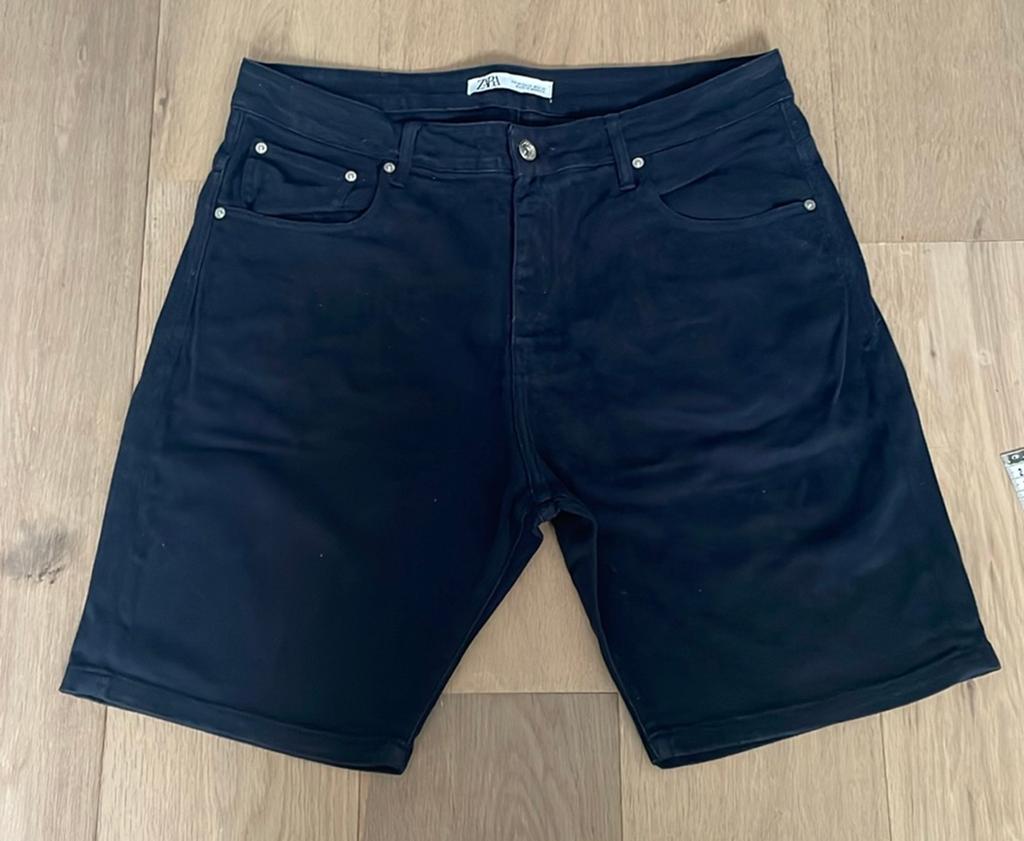 Zara korte broek heren maat L donkerblauw jeans, Ophalen of Verzenden, Zo goed als nieuw, Blauw
