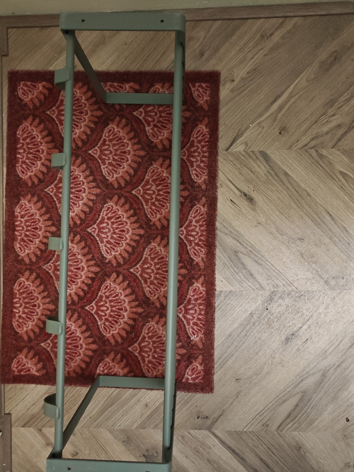 Spinder retro wandkapstok met 5 haken olijfgroen, Ophalen, Zo goed als nieuw, Wandkapstok, Minder dan 100 cm