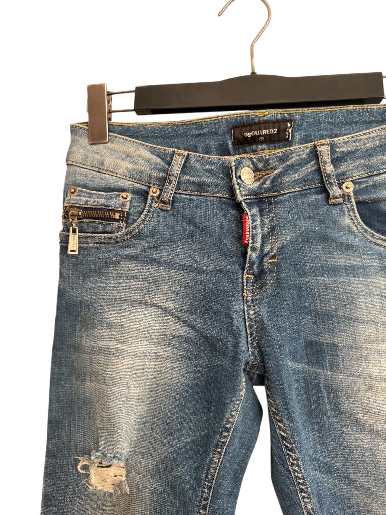 Dsquared spijkerbroek S, Blauw, W32 (confectie 46) of kleiner, Ophalen of Verzenden, Zo goed als nieuw