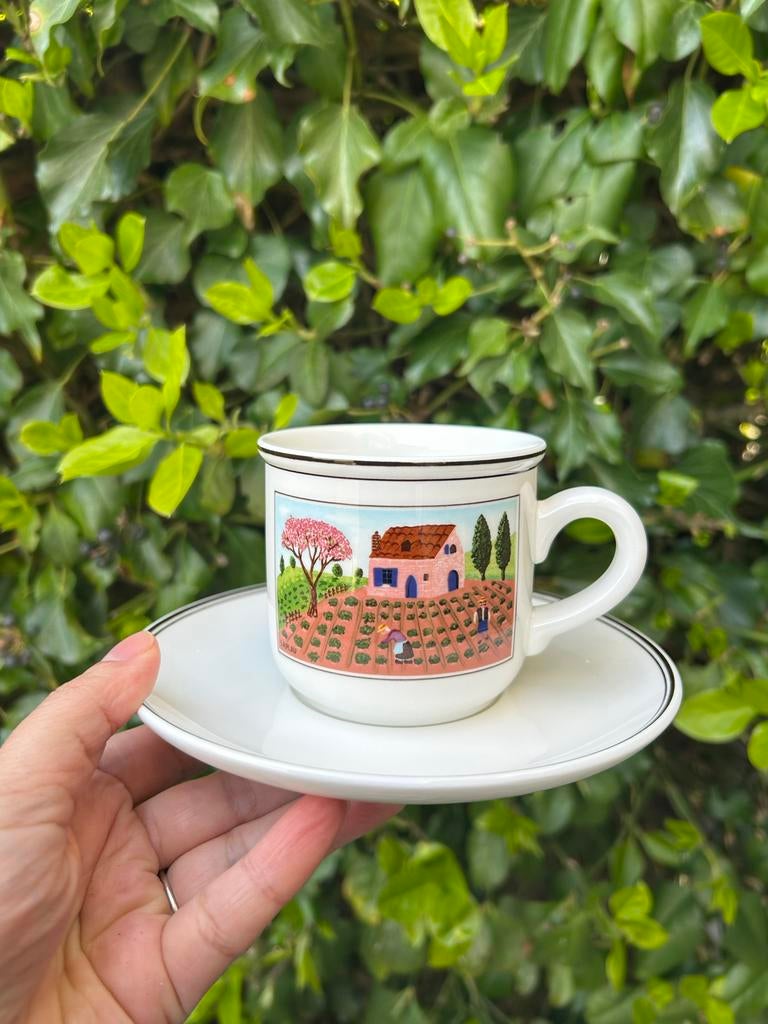 Villeroy Boch Naif kop en schotel, Huis en Inrichting, Keuken | Servies, Zo goed als nieuw, Kop(pen) en/of Schotel(s), Overige stijlen