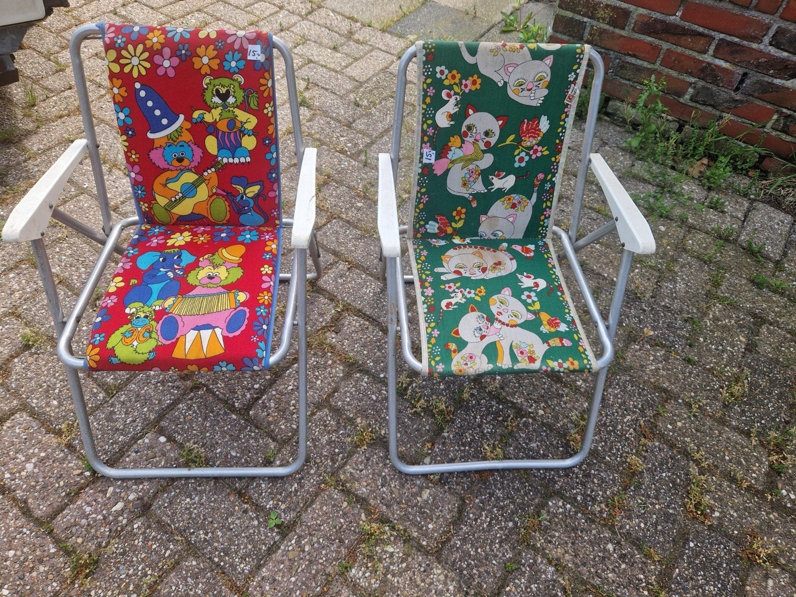 2 mooie retro vintage klapstoeltjes, Ophalen of Verzenden, Gebruikt, Overige typen