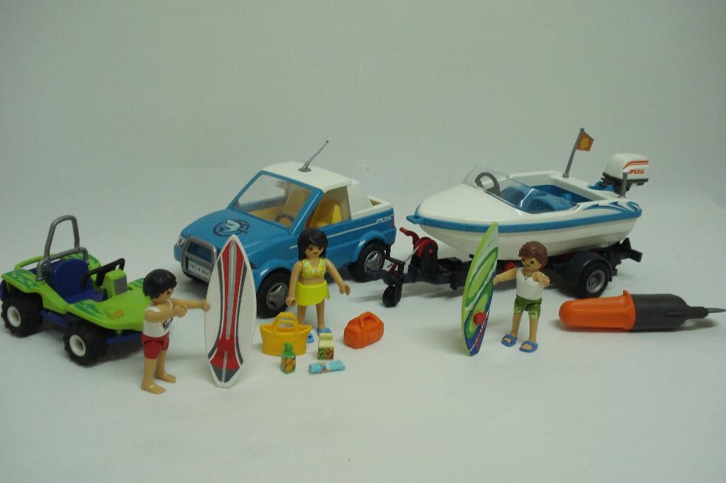 Pick-up met speedboot-trailer en onderwatermotor 6864+6982, Kinderen en Baby's, Speelgoed | Playmobil, Ophalen of Verzenden, Zo goed als nieuw