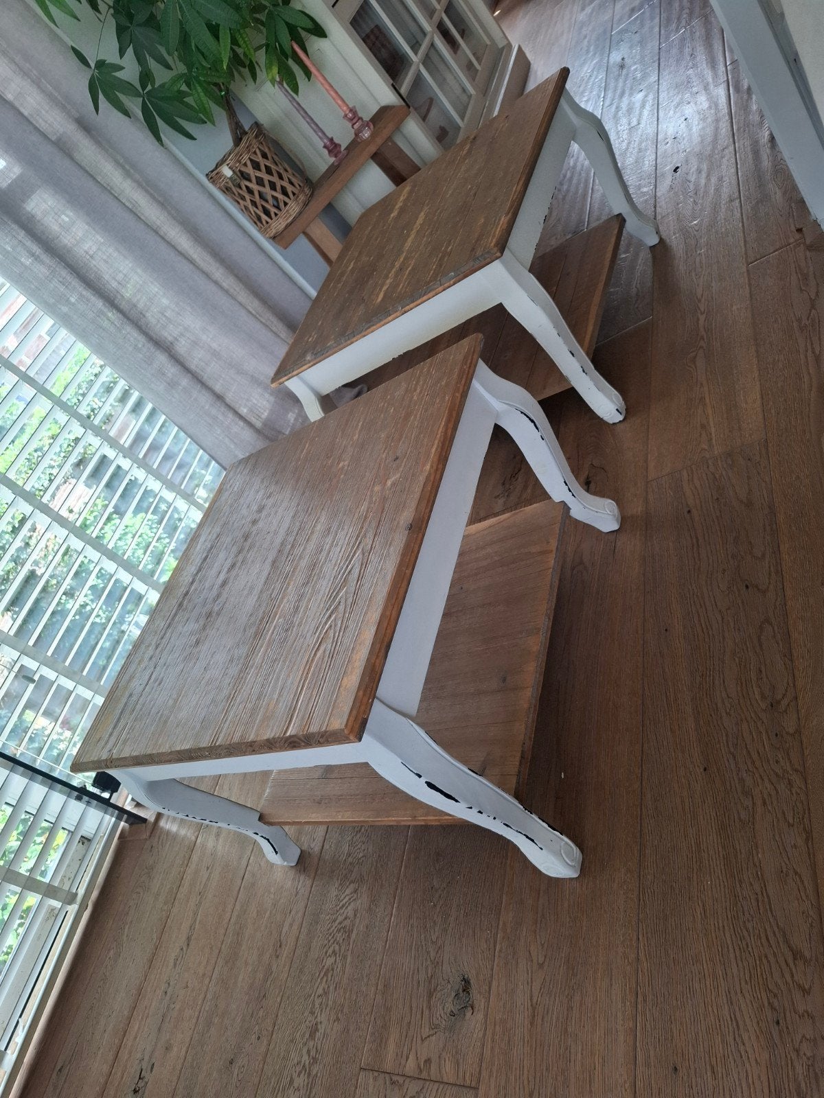 Landelijke salontafelset, Ophalen, Gebruikt, 50 tot 100 cm, Rond