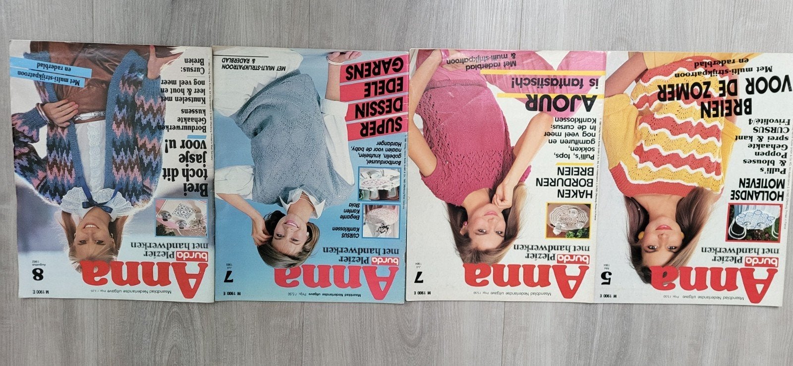 4 Anna breien haken en borduren patronen 1982, 1984 en 1985, Ophalen of Verzenden, Gebruikt, Breien of Haken, Patroon of Boek