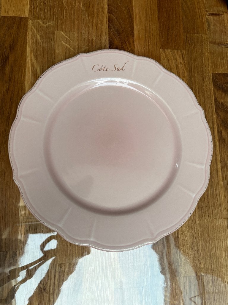 3 borden Rivièra Maison licht roze / poeder roze, Ophalen of Verzenden, Zo goed als nieuw, Bord(en), Overige stijlen