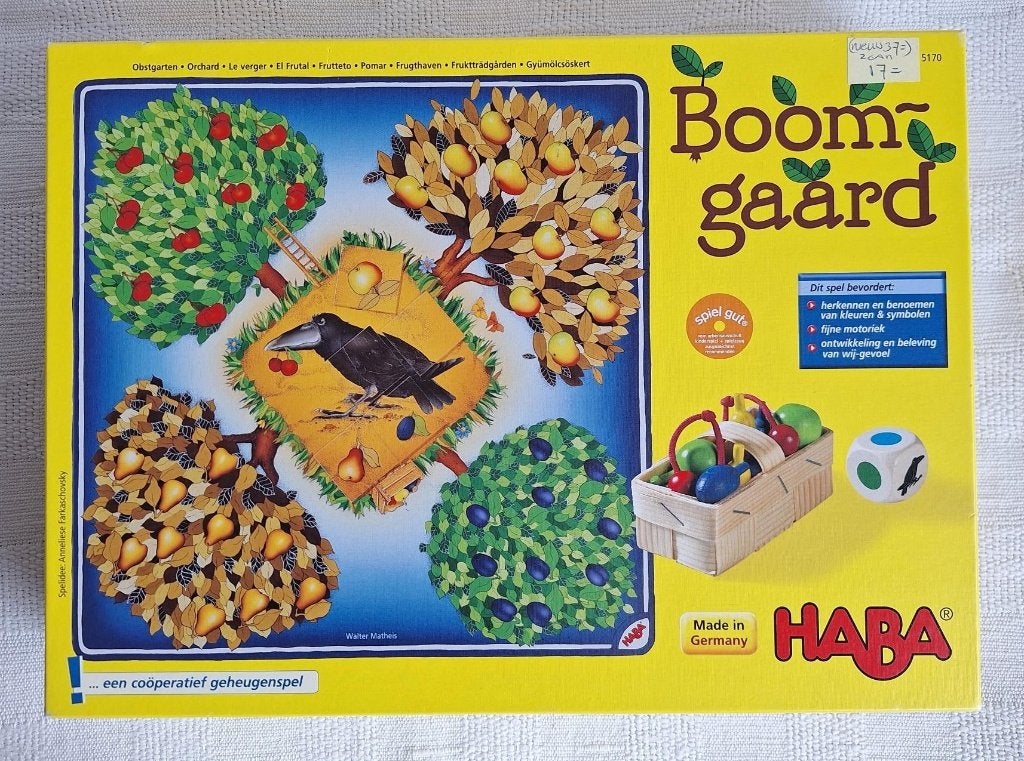 Boomgaard, grote uitvoering (nieuw € 37,00), Drie of vier spelers, Ophalen of Verzenden, Zo goed als nieuw, HABA