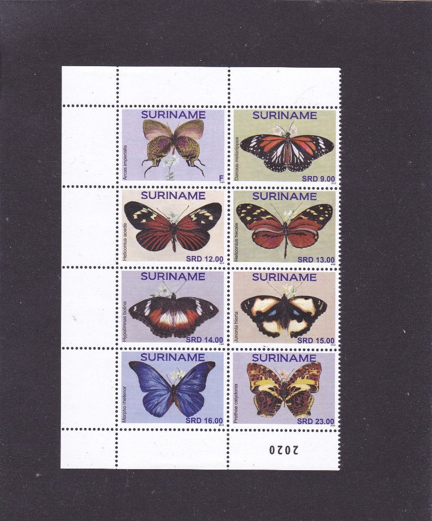 Suriname 2643/50 Vlinders 2020 (1022), Verzenden, Postfris