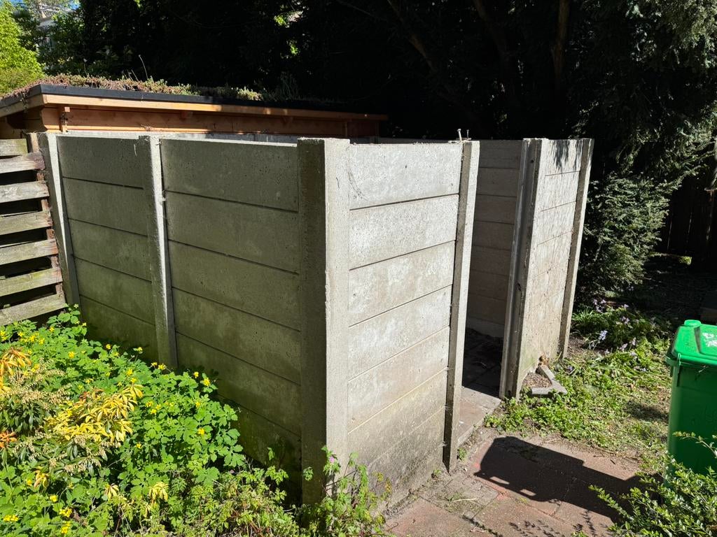 56 betonplaten + 8 palen, Ophalen, Gebruikt, Overige materialen, Minder dan 3 meter