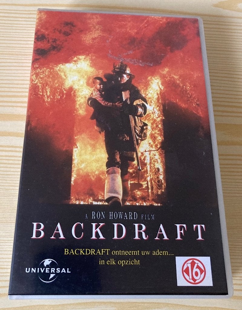 vhs Backdraft van regisseur Ron Howard (Video), Vanaf 16 jaar, Ophalen, Zo goed als nieuw, Drama