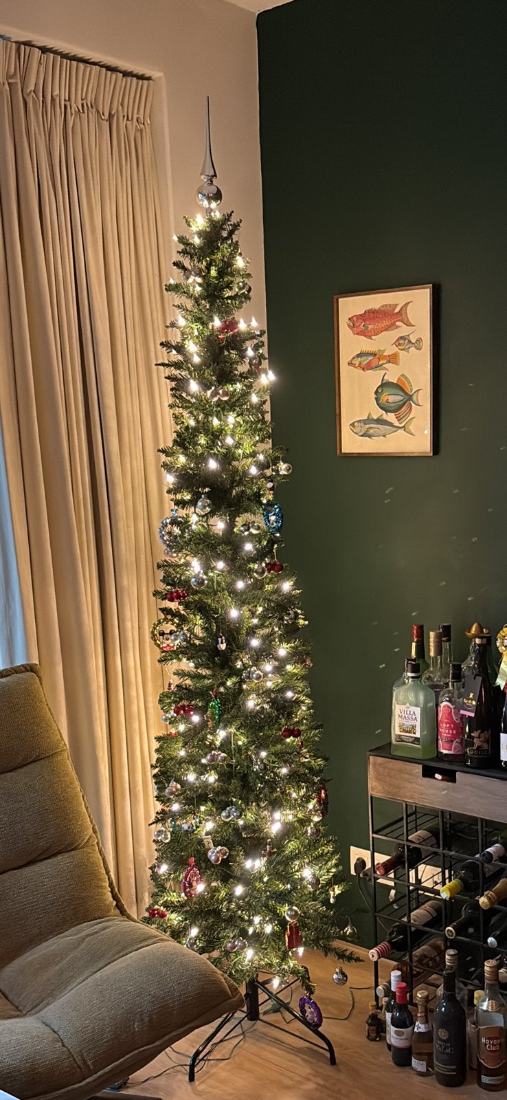 Everlands Pencil Pine Classic kunstkerstboom smal met LED, Diversen, Ophalen, Zo goed als nieuw