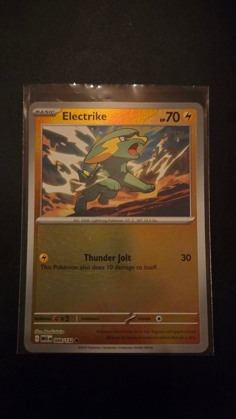 Electrike 049/132 Reverse Holo- Mega Evolution Pokémon Kaart, Verzenden, Zo goed als nieuw, Losse kaart, Foil