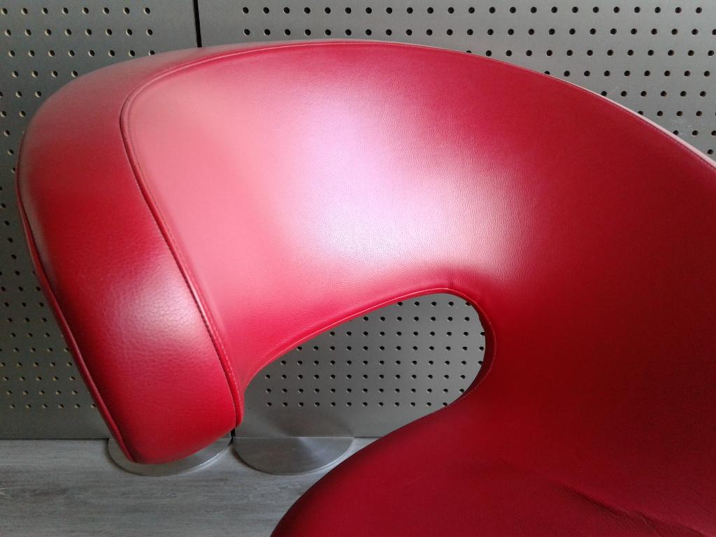 Variér (Stokke) Peel Club (Rood Leder), Heel Mooi!, Huis en Inrichting, Fauteuils, Ophalen, 75 tot 100 cm, Zo goed als nieuw, Variér