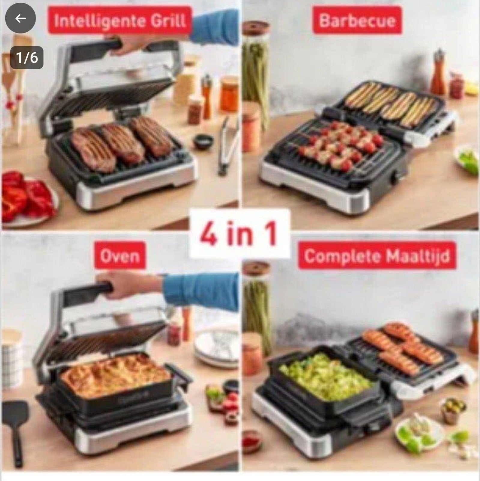 Tefal OptiGrill 4in1 XL met wafelplaten en bakplaat, Ophalen, Uitneembare platen, Zo goed als nieuw
