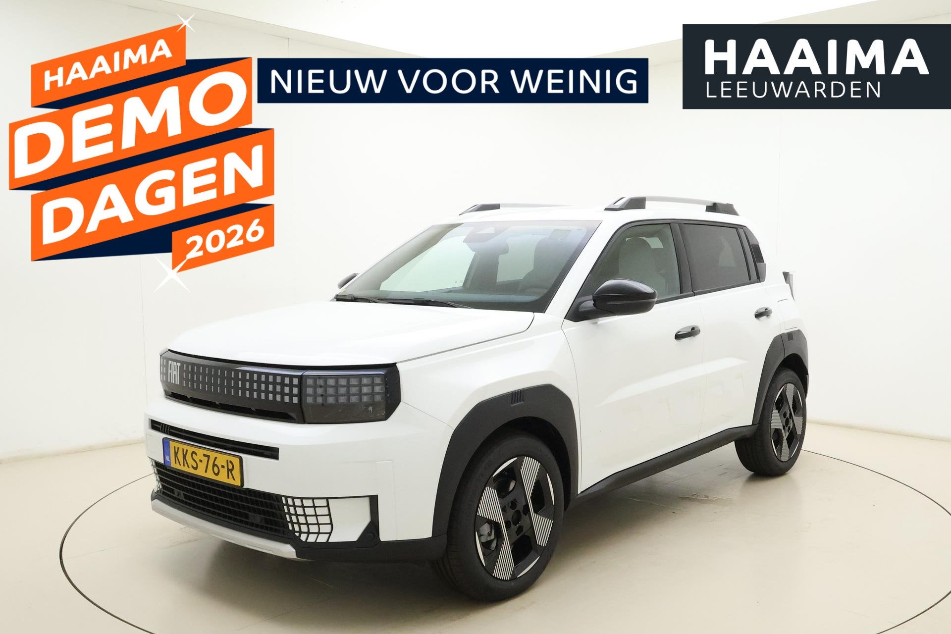 Fiat Grande Panda 1.2 Hybrid La Prima Automaat | DEMO | Spec, Stof, 600 kg, Wit, Origineel Nederlands
