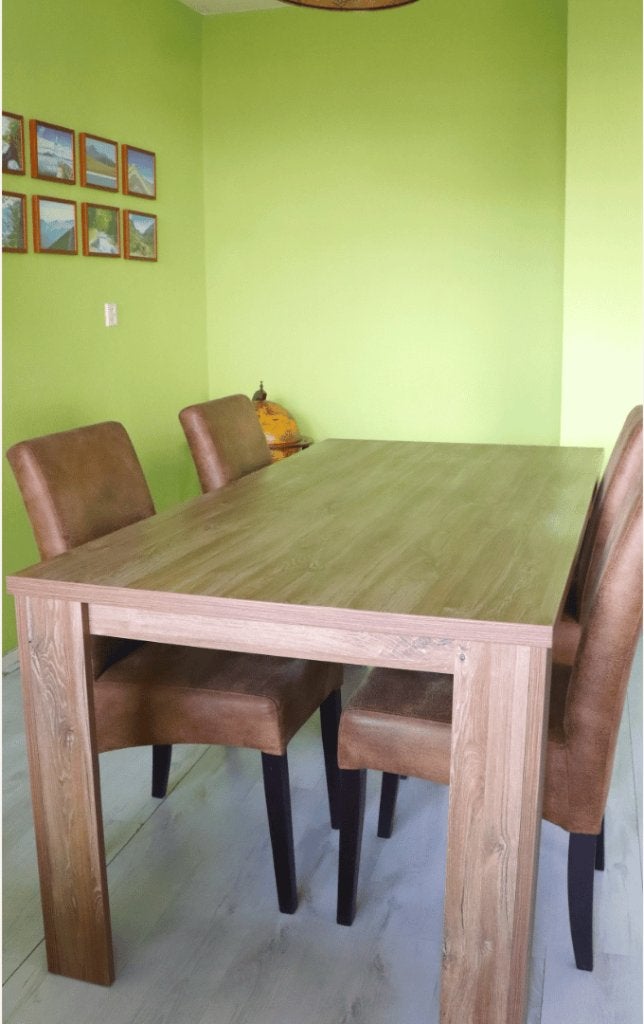 Foto 4 van 4x eetkamerstoelen - bruin kunstleer