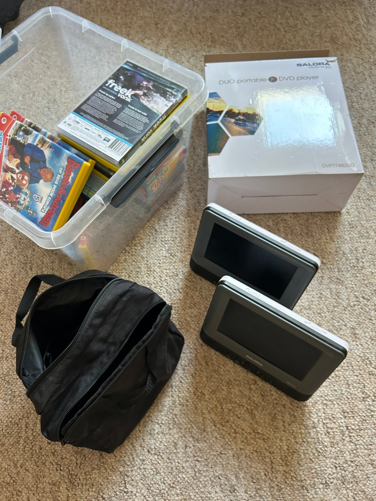 Set van 2 portable dvd spelers, merk Salora, Ophalen of Verzenden, Zo goed als nieuw, Overige merken