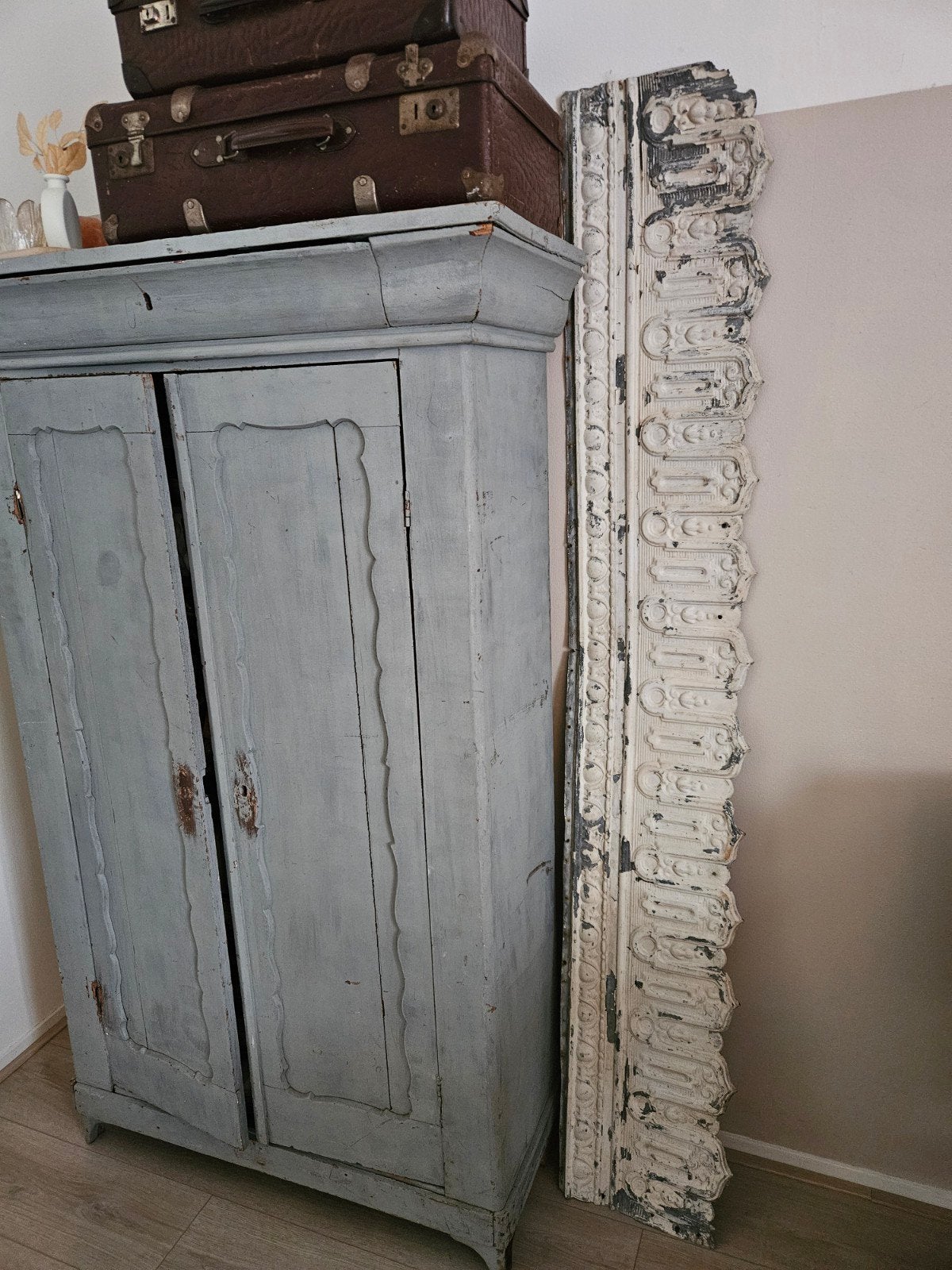 Oude zinken dakrand, Ophalen of Verzenden