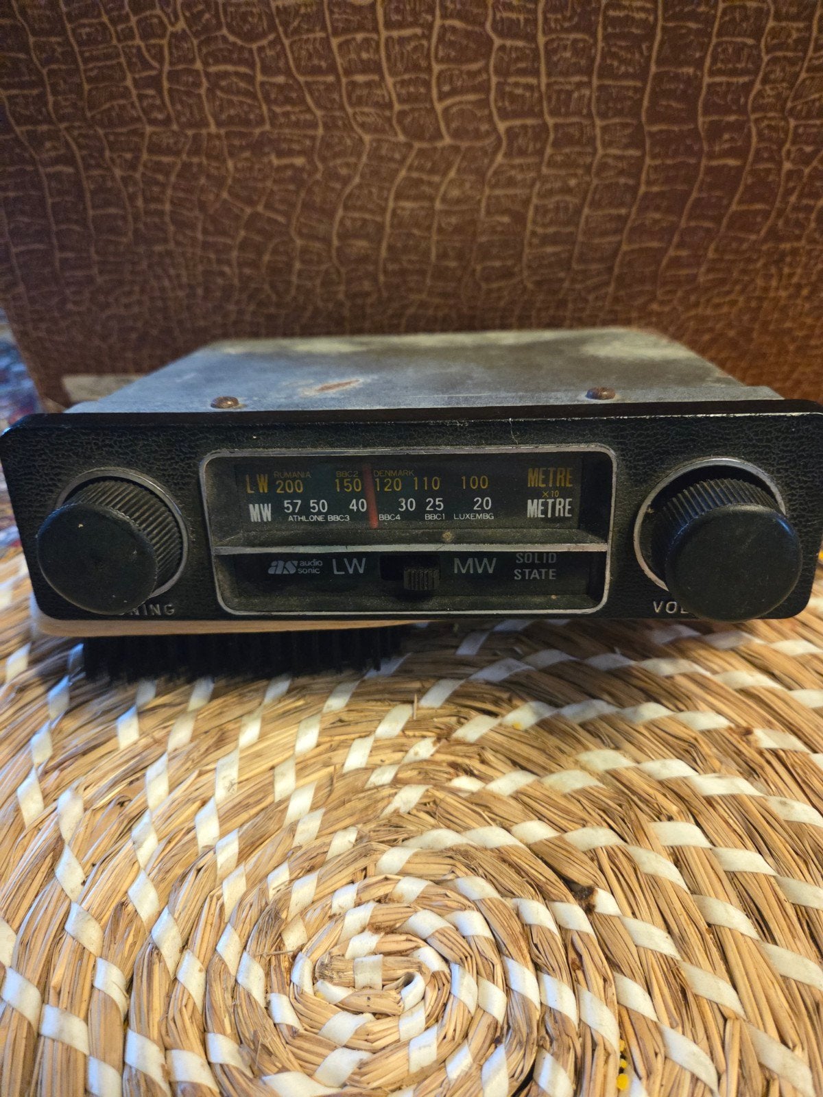 Vintage AS Audio Sonic autoradio - LW/MW Solid State, Ophalen of Verzenden, Gebruikt, Radio