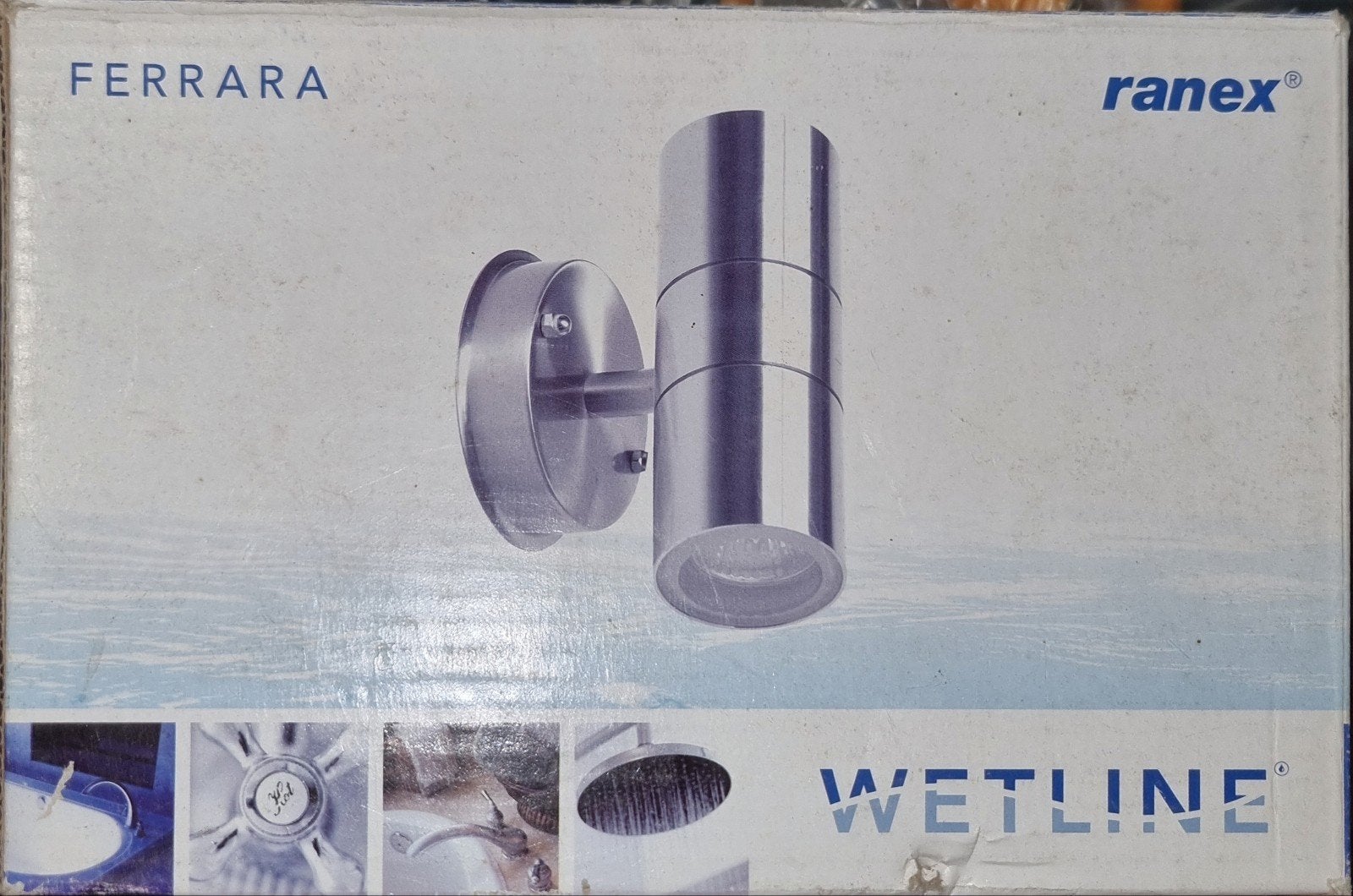 Ranex Ferrara Wetline Wandlamp RVS - Nieuw in doos, Minder dan 50 watt, Wandlamp, Nieuw, Ophalen of Verzenden