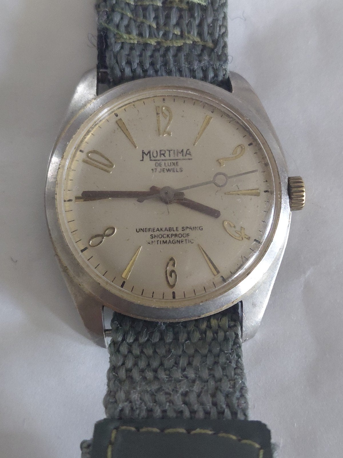 Mortima De Luxe 17 Jewels Polshorloge, Ophalen of Verzenden, Staal, Overige merken, 1960 of later