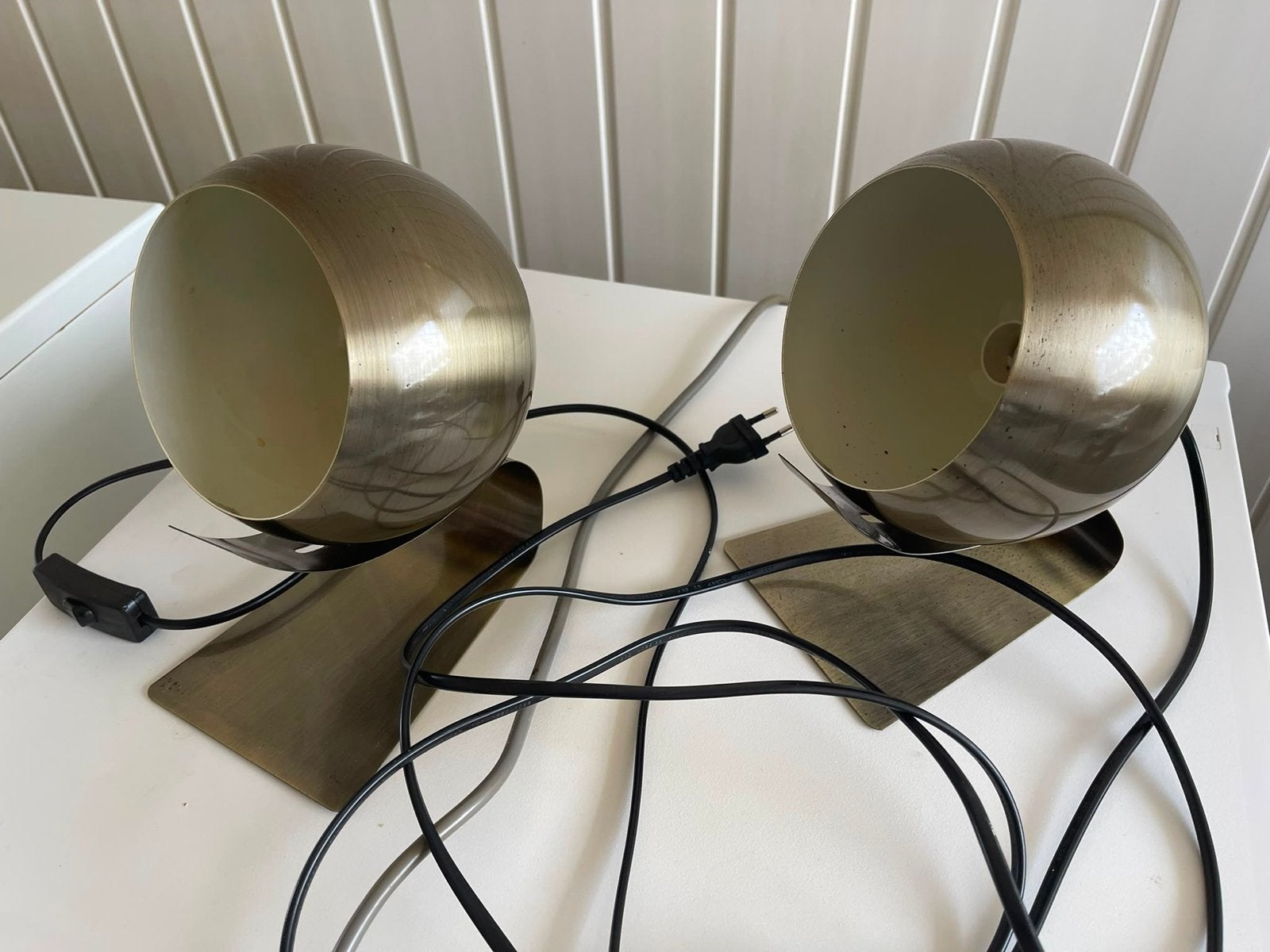 Set van 2 Tafellampen Echo E14 Max CFL 15W, Ophalen, Dimbaar, Gebruikt, Overige merken