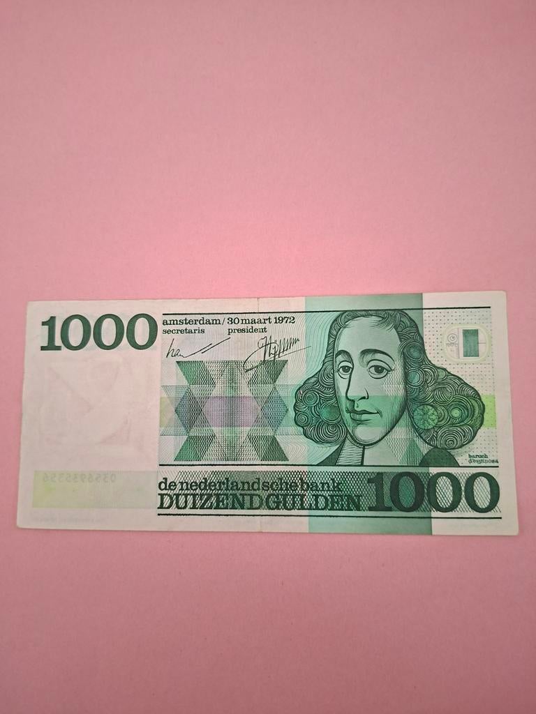 1000 gulden Spinoza uit 1972 in PR, Postzegels en Munten, Bankbiljetten | Nederland, Ophalen of Verzenden, 1000 gulden, Los biljet