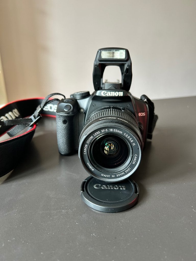 Canon EOS 450D Spiegelreflexcamera + zoomlens EF-S 18-55 mm, Gebruikt, Spiegelreflex, Canon, Ophalen of Verzenden