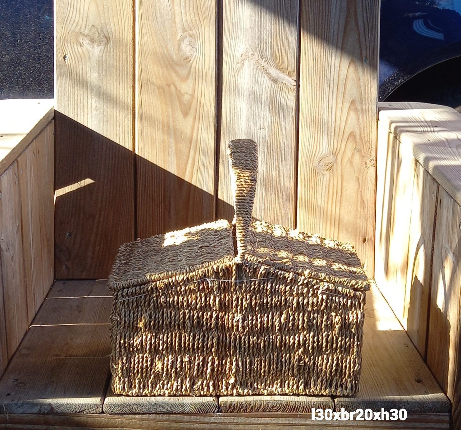 Rieten rotan sisal mand, Gebruikt, Gevlochten, Mand, Ophalen of Verzenden
