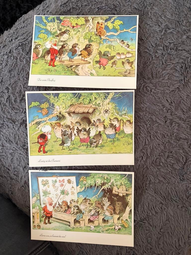 Vintage Fritz Baumgarten kabouter & vogels (Oppel & Hess), Ophalen, Engeland